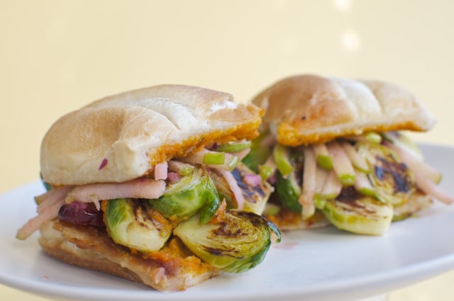 This Brussels Sprout Sandwich is part of the series America's Top 10 New Sandwiches Veganized!